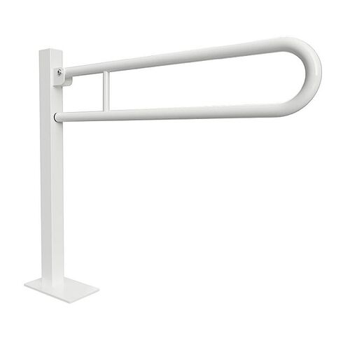 BELP St�tzklappgriff in U-Form Bodenmontage Eisen Wei� mit Abdeckung 153x870x975 mm, 120 kg Traglast f�r Bad & WC >> zum Bohren