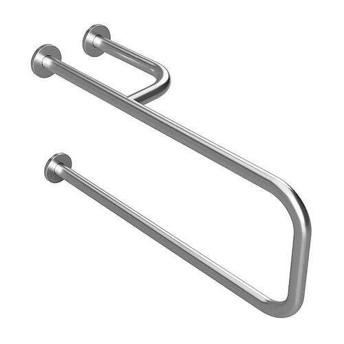 BELP St�tzgriff Rechts Edelstahl geb�rstet mit Abdeckung 235x380x776 mm, 120 kg Traglast f�r Bad & WC >> zum Bohren