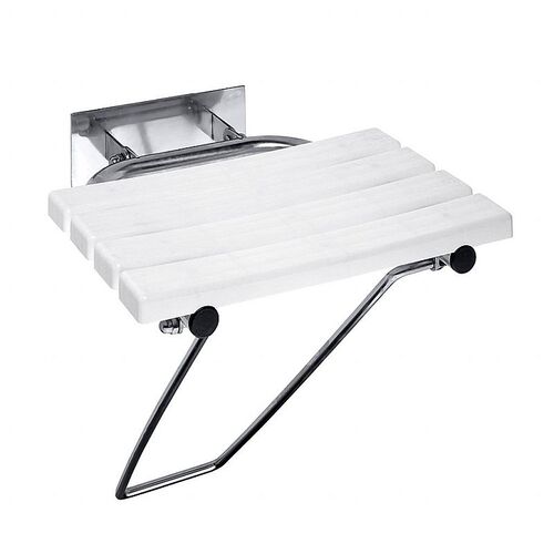 BELP Duschklappsitz Edelstahl Kunststoff poliert mit Abdeckung 440x460x450 mm, 200 kg Traglast fr Bad & WC >> zum Bohren