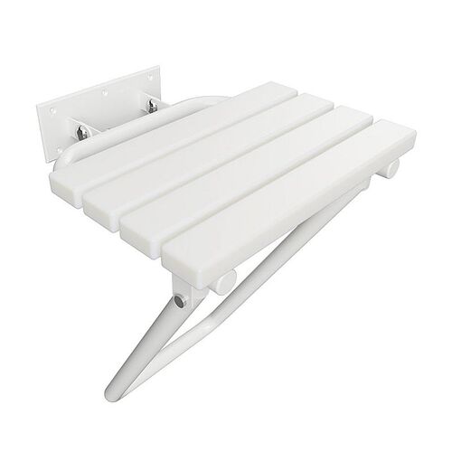 BELP Duschklappsitz Edelstahl Kunststoff Wei� 440x460x450 mm, 200 kg Traglast f�r Bad & WC >> zum Bohren