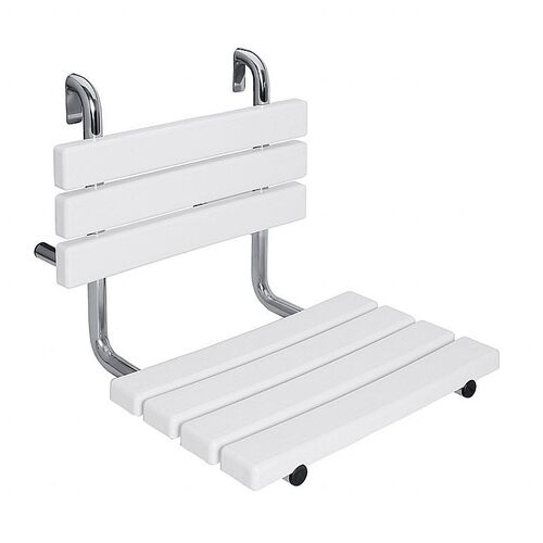 BELP Duschsitz am Griff h�ngend Edelstahl Kunststoff Wei� 440x500x507 mm, 120 kg Traglast f�r Bad & WC >> zum Einh�ngen