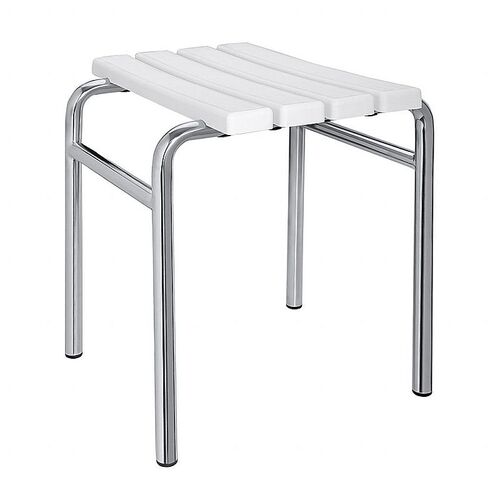 BELP Hocker Edelstahl Kunststoff poliert 440x450x400 mm, 150 kg Traglast f�r Bad & WC >> Freistehend anwendbar