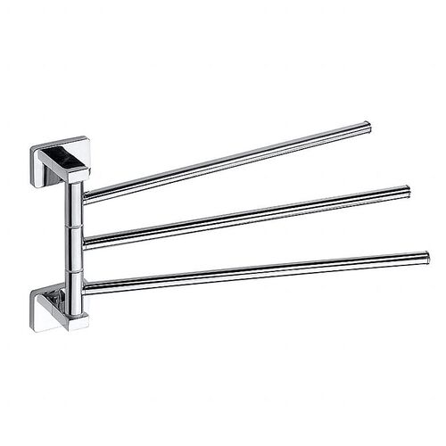 BIKI Handtuchhalter 3 Fach schwenkbar Chrom poliert 42x175x350 mm f�r Bad & K�che >> zum Bohren