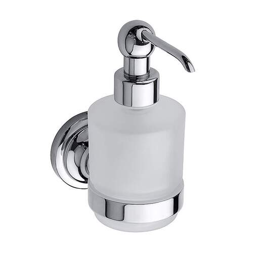 BETRO CHROM Seifenspender Messing Glas Chrom 75x150x120 mm, 200 ml f�r Bad & K�che >> zum Bohren