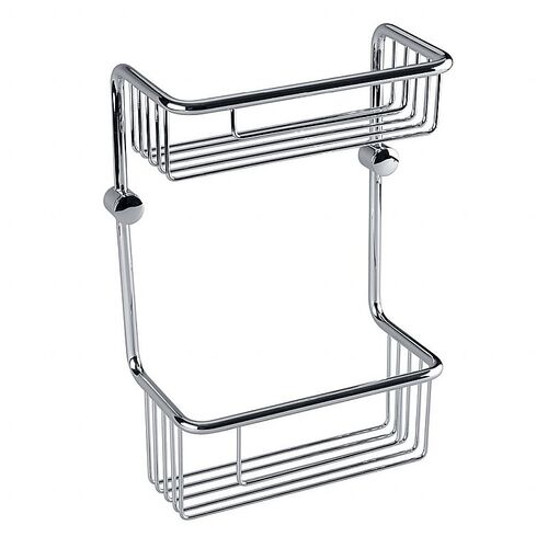 BYTRO Doppelseifenkorb Messing Chrom poliert 116x220x320 mm f�r Bad & WC >> zum Bohren