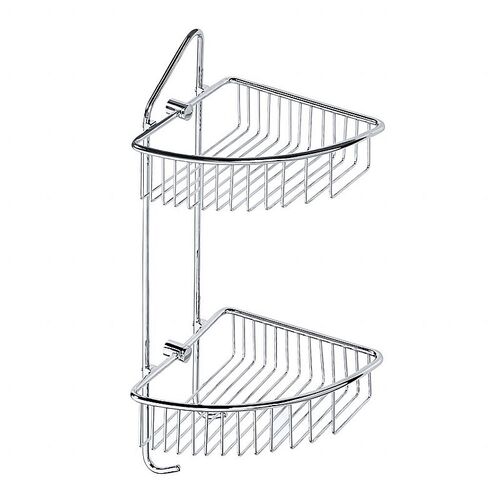 BYTRO Doppeleckseifenkorb Messing Chrom poliert 205x220x500 mm f�r Bad & WC >> zum Bohren