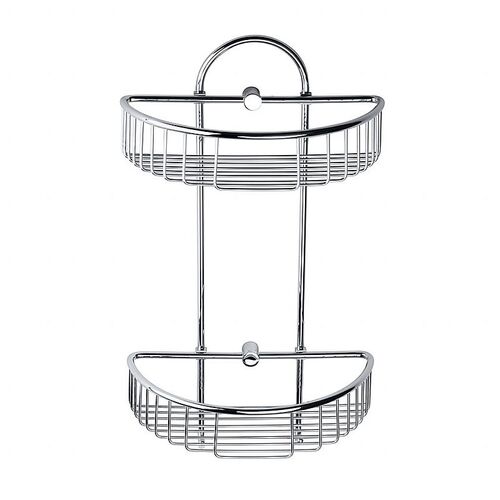 BYTRO Doppelseifenkorb Messing Chrom poliert 155x275x485 mm f�r Bad & WC >> zum Bohren