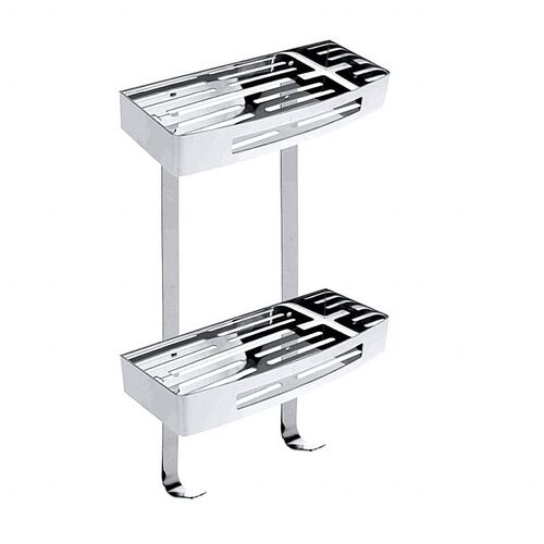 BYTRO Doppelseifenkorb Edelstahl poliert 115x305x380 mm f�r Bad & WC >> zum Bohren