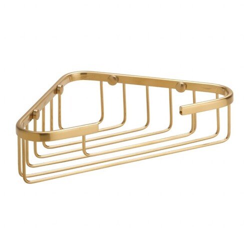 BABLO Eckseifenkorb Messing Gold matt 155x250x60 mm f�r Bad & WC >> zum Bohren