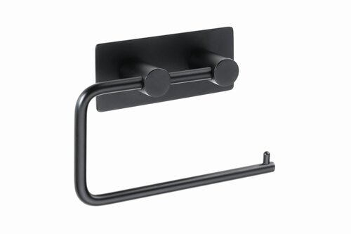 BEASY Toilettenpapierhalter Edelstahl Schwarz 42x145x100 mm f�r Bad & WC >> zum Kleben