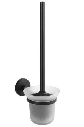 BOX WC-B�rstengarnitur Zink Milchglas Schwarz 150x113x385 mm >> zum Bohren