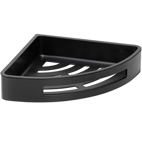 BYTRO Eckseifenkorb Edelstahl Kunststoff Schwarz 220x290x47 mm f�r Bad & WC >> zum Bohren