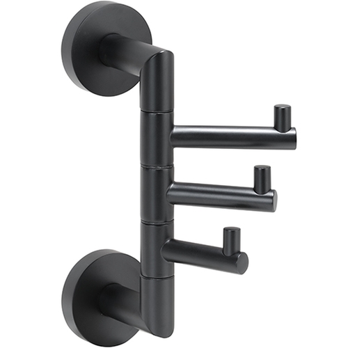 BARK Dreifachhaken drehbar Messing Schwarz 135x55x190 mm f�r Bad & K�che >> zum Bohren