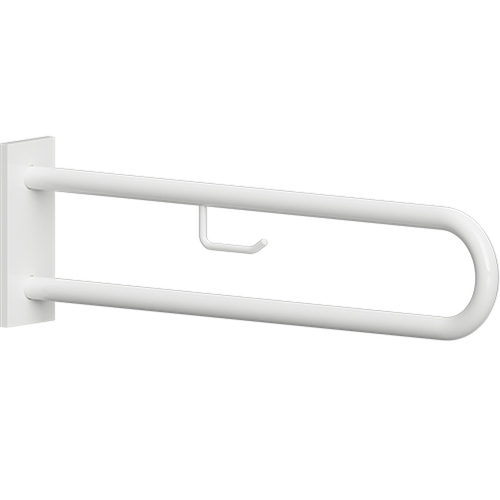 BELP St�tzgriff mit Abdeckung und Papierhalter Eisen Komaxit Wei� 616x100x250 mm, 120 kg Traglast f�r Bad & WC >> zum Bohren