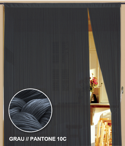 Fadenvorhang 150 cm x 300 cm (BxH) grau