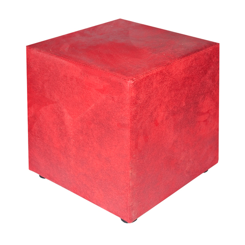 Sitzw�rfel rot Wildlederoptik 40 cm x 40 cm x 45 cm