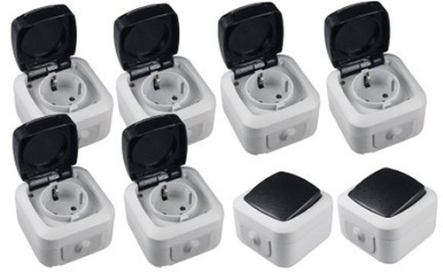 1222 Feuchtraum IP44 Starter KIT 8-teilig 10/16 Ampere