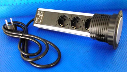 1520 Versenkbare Steckdosenleiste 3-fach 