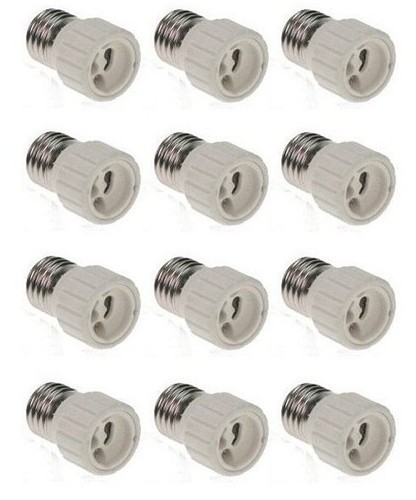 2206 Adapter von E27 auf Sockel GU10 Porzellan 12erPack 