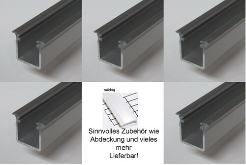 2223 ALU Profil Unterputz 202cm Breite 22mm H�he 18mm eloxiert 5er Pack 