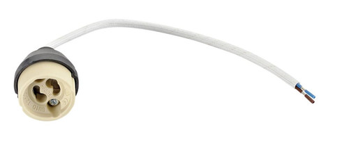 3874 Fassung Brandschutz Keramik GU-10 Kabel ca. 150 mm 10-er Pack 