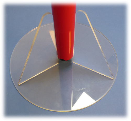 3938 Acryl St�nder  250 mm Dreieck Winkel Leuchtst�be Fackel-Leuchten