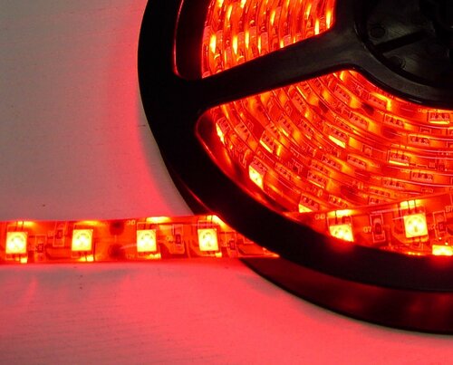 4185 LED Band Rot 5m Norm IP-20 mit 300 LED 5050-er 14,4W pro Meter 