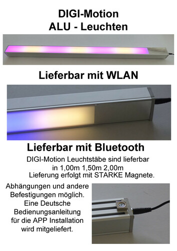 4319 LED DIGI-Motion Profil ALU Leuchte 1,50m mit Bluetooth Steuerung ber APP 