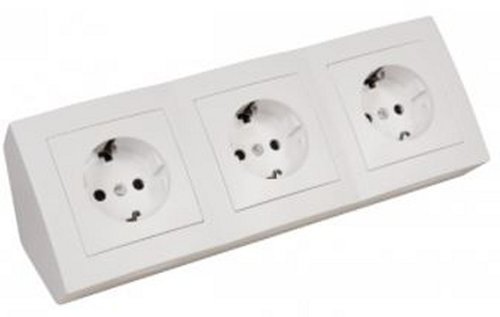 5150 Levina  Steckdose Block Aufbau 3-fach Schutzkontakt Einsatzbereit verdrahtet