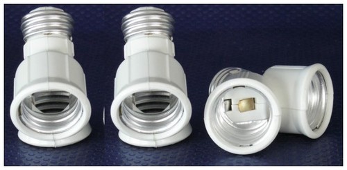 6153 Adapter von E27 auf Sockel 2xE27 Kunstoff 3er Pack 