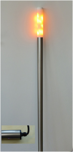 6287 Au�en Design Fackel 0,63m Amber 38mm rund IP44 Eisen geb�rstet