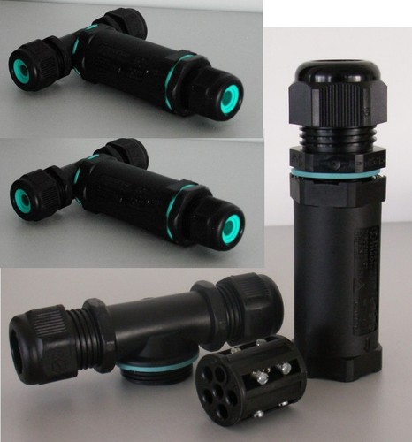 6301 Kabelverbinder T-St�ck 5-pol. IP-68  30 mm 3-er Pack 