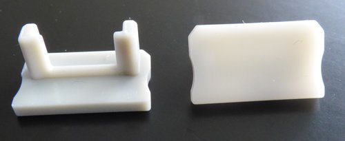 6590 ALU Profil Endkappe 16 mm grau geschlossen 