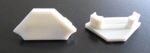 6591 ALU Profil Endkappe Eckig grau geschlossen 