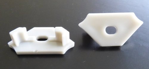 6594 ALU Profil Endkappe Eckig grau mit Kabelausgang 