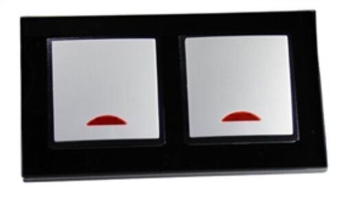 6792 Abelka Nuovo schwarz GLAS 2 x Kontroll Schalter 230 Volt 10 Amp.