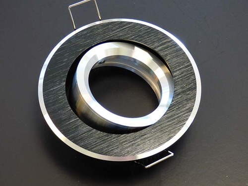 7018 Einbau Strahler ALU 2 farbig Schwarz-Silber GU-10