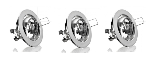 7047 Einbaurahmen Metall Eisengeb�rstet 88mm 3er SET inkl. GU10 Fassung