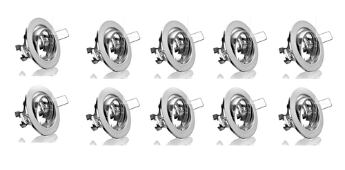 7049 Einbaurahmen Metall Eisengeb�rstet 88mm 10er SET inkl. GU10 Fass.