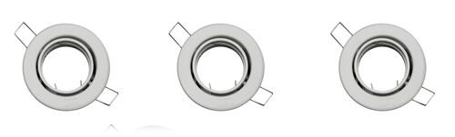 7050 Einbaurahmen Metall Wei� 88mm 3er Set inklusive GU10 Fassung