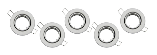 7051 Einbaurahmen Metall Wei� 88mm 5er Set inklusive GU10 Fassung