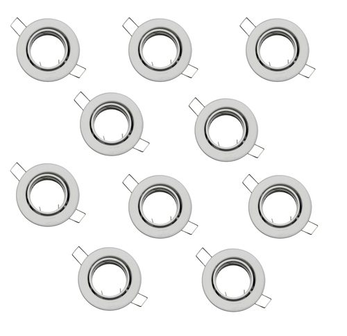 7052 Einbaurahmen Metall Wei� 88mm 10er Set inklusive GU10 Fassung