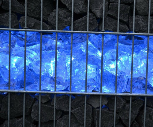 7088 Gabionen Leuchte LED 360 Grad 2 x 1,20m R�hren Blau 