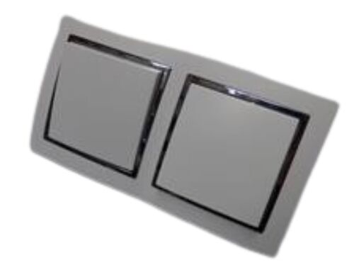 7220 Levina S 2-er Klingel Taster silberner Rand 