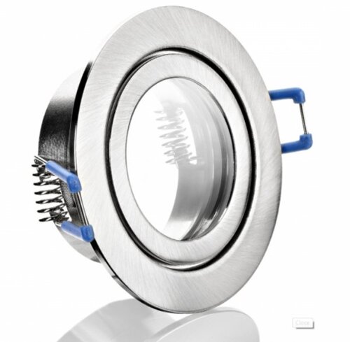 Feuchtraum Einbau Spot Eisengeb�rstet rund mit Schutzglas -#7352