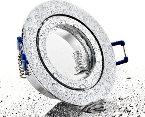 Feuchtraum Einbau Spot ALU Klickverschluss Bicolour rund mit Schutzglas -#7358