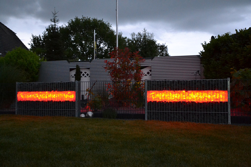 7616 Gabionen Leuchte LED 230 Volt 360- 2x0,85m ROT