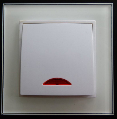 7749 Abelka Nuovo wei� 1 x Schalter mit Kontrolllampe rot 230 Volt 10A