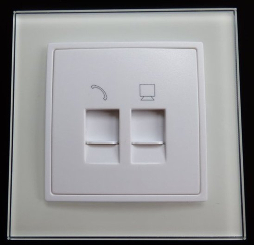 7761 Abelka Nuovo wei� 1x RJ45 + RJ11 ISDN Cat-5 Dose