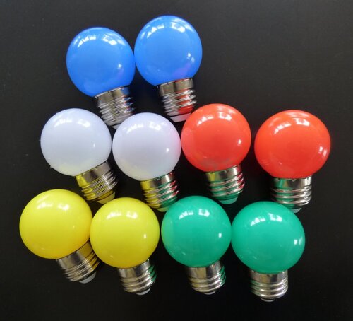 7801 LED Tropfen bunt f�r Dekoketten 10er Set rot/gelb/gr�n/blau/weiss